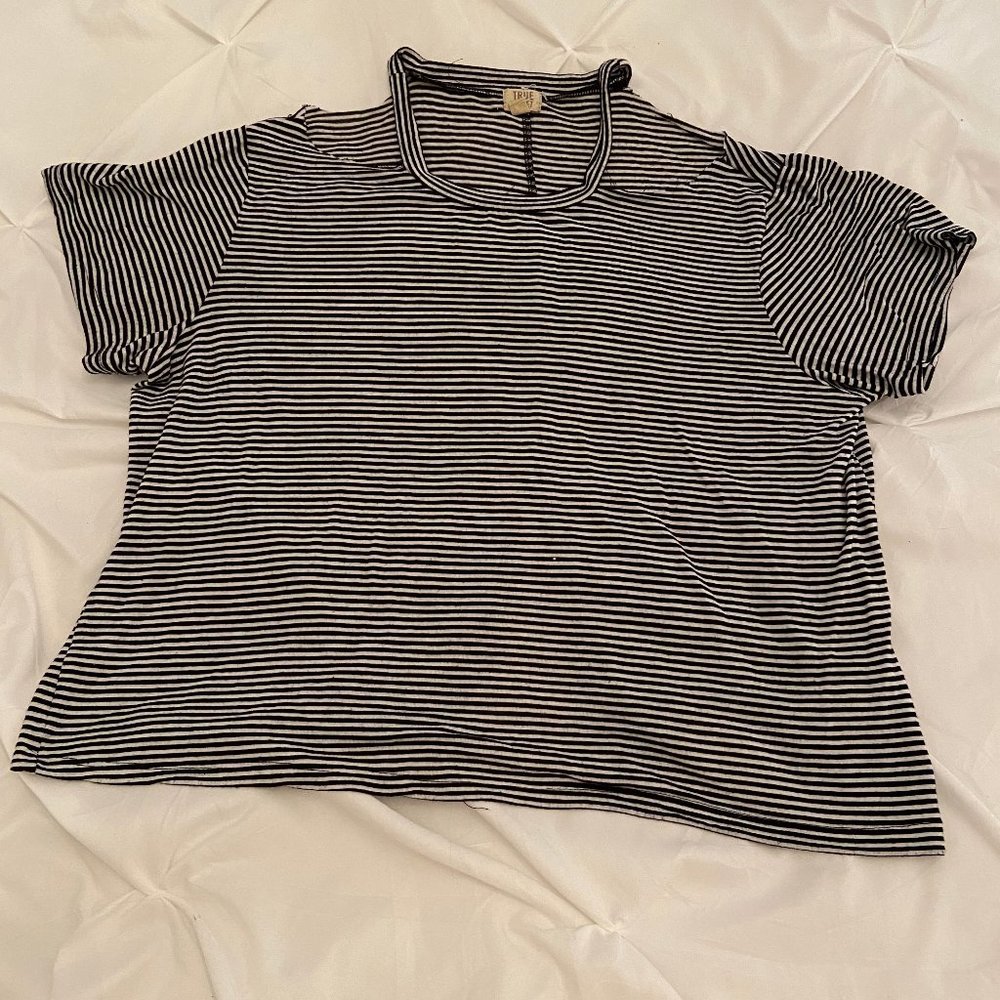 Black and White Striped Top